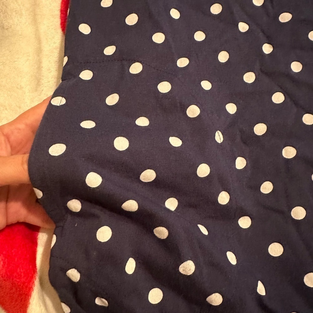 Orvis Blue and White Cotton Jersey V-Neck Sleeveless Dress - Picture 12 of 12